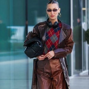 Bella Hadid Inspired Vintage 90s Argyle Sweater